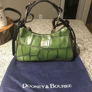 Dooney & Bourke Green Crocodile Embossed Hobo Bag